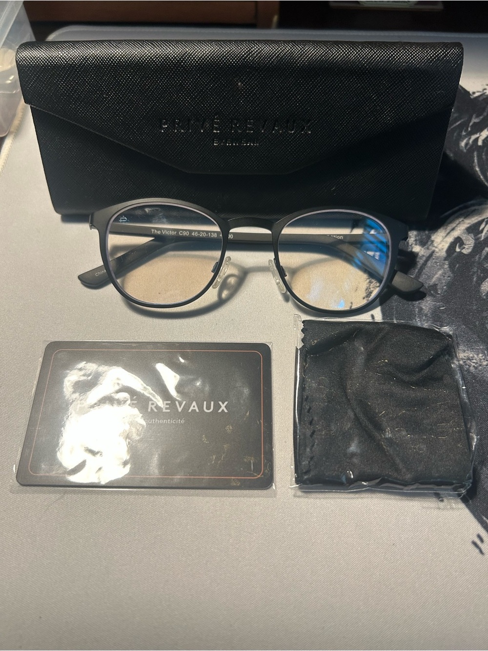 Persol Round Metal Frame Glasses in Silver and Black